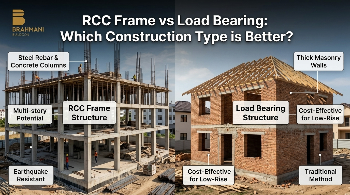 Load bearing wall construction method for house