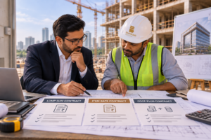 Comparison of lump sum, item rate and cost-plus construction contracts for developers in India